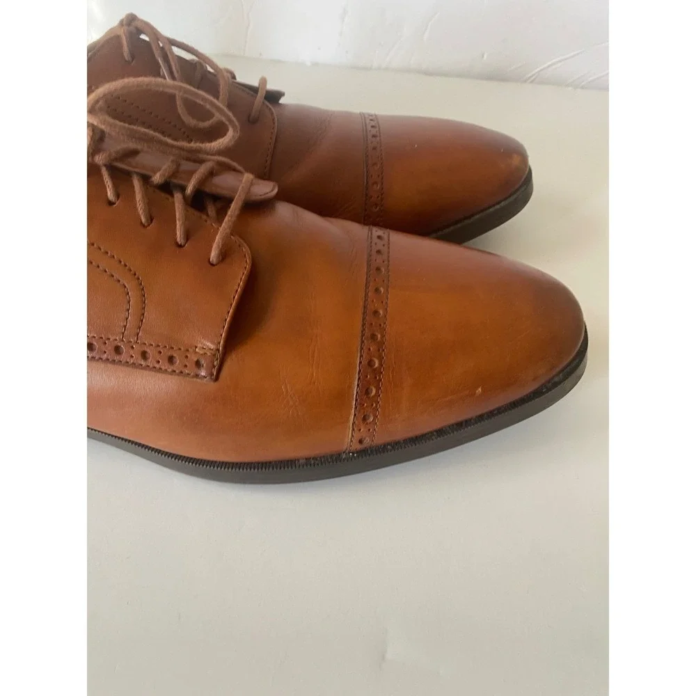 Cole‎ Haan shoes Sz 12 Grand OS brown  British Tan Leather Cap Toe Brogue Oxford